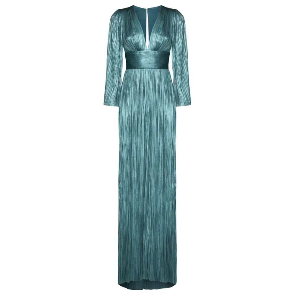 BB3. NWT MARIA LUCIA HOHAN LUR SL SILK DRESS IN LAGOON